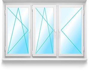 Формы окон: Трехстворчатые